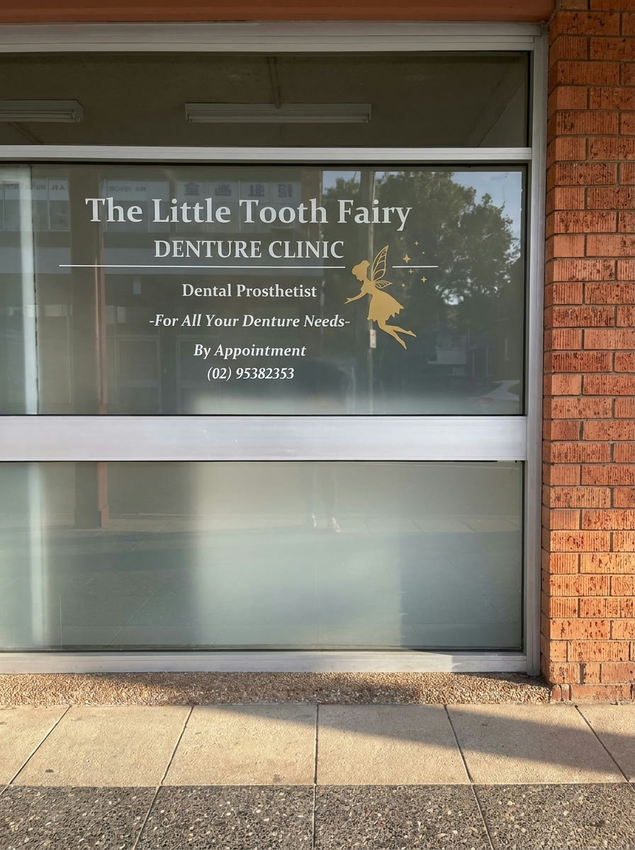 The Little Tooth Fairy Denture Clinic shopfront sign